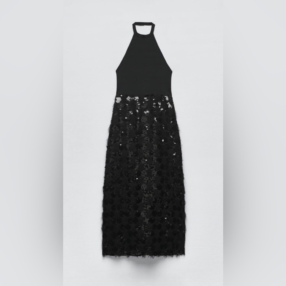Zara Sequin Knit Halter Dress - Picture 6 of 7